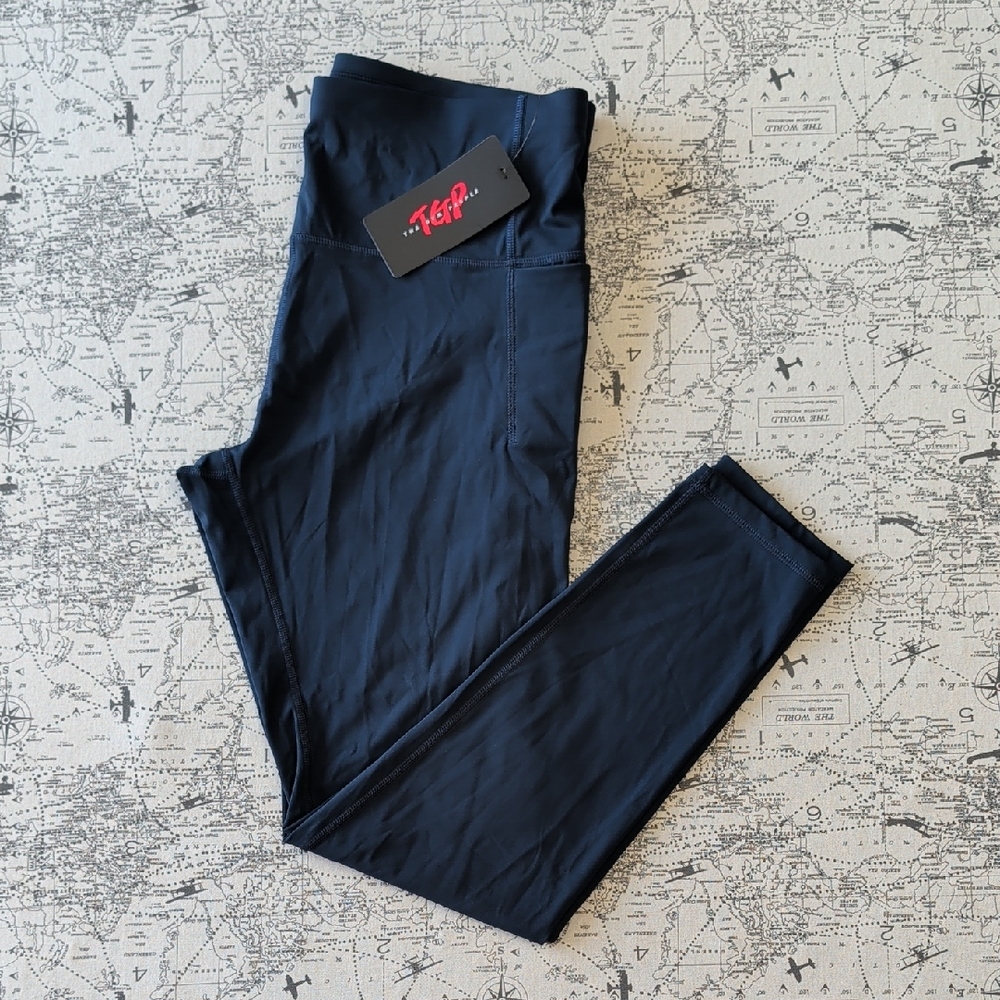 NWT The Gym People Women's Navy High Waisted Leggings Size XL